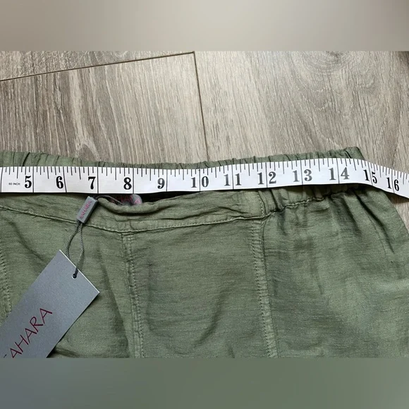 Sahara 50% Linen Balloon Trousers In Colour Thyme Size Medium UK 12 - Picture 5 of 9
